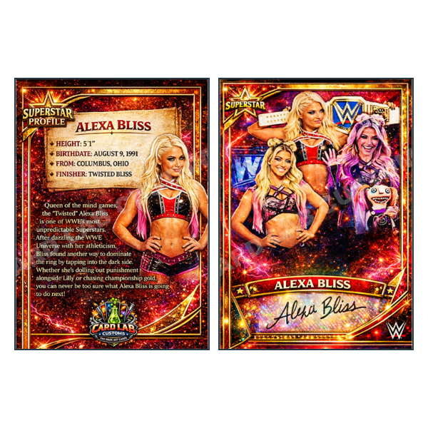 Alexa Bliss Superstar - Custom Fan Made Card front and back