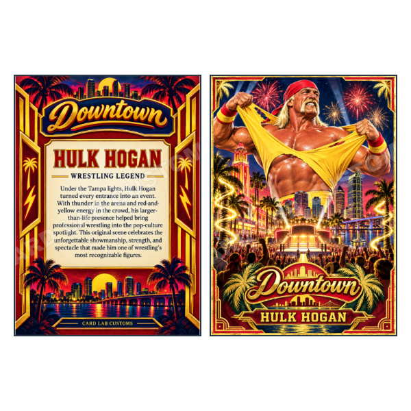 Hulk Hogan Downtown Shirt Rip - Custom Fan Made Card front and back