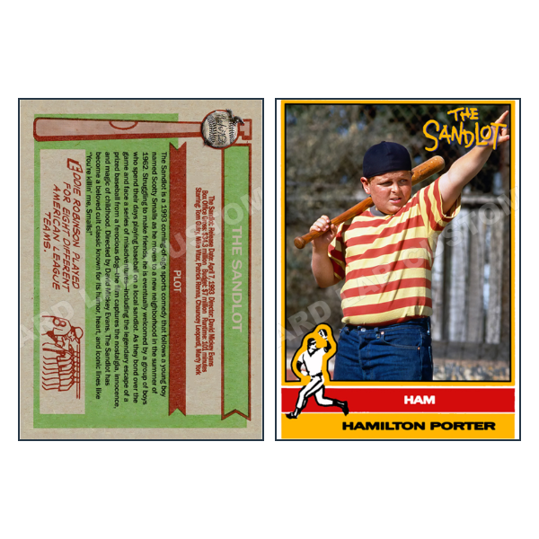HAMILTON HAM PORTER The Sand Lot - Custom Fan Made Card front and back