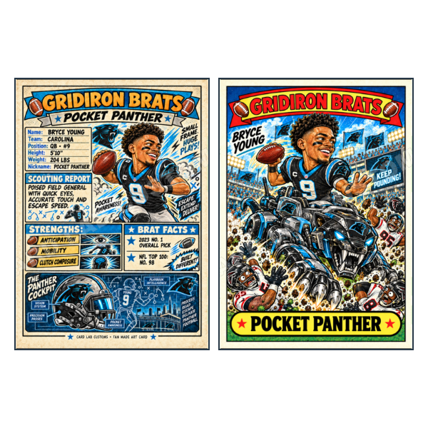 Bryce Young - Pocket-Panther Gridiron Brats Carolina Pant - Custom Fan Made Card front and back