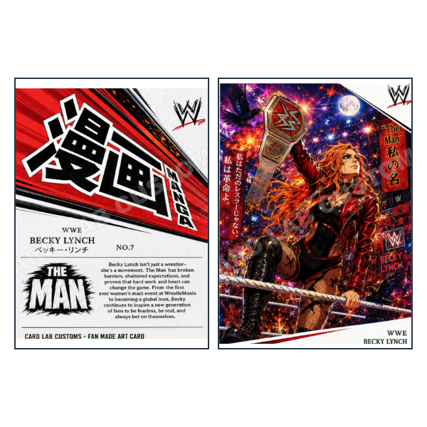 Becky Lynch Manga - Custom Fan Made Card front and back