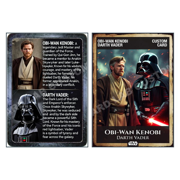 Star Wars Obi-Wan Kenobi & Darth Vader - Custom Fan Made Card front and back