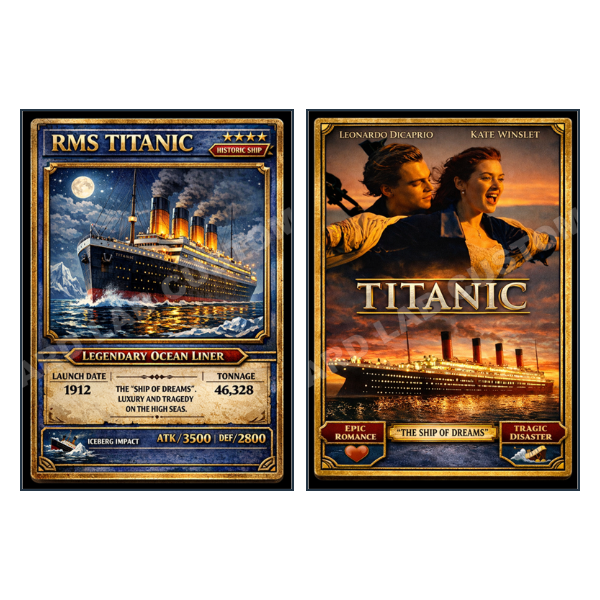 Titanic Movie Card - Custom Fan Made Card front and back