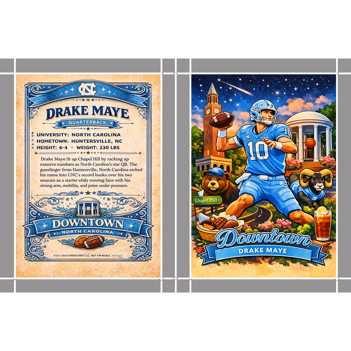Drake Maye Downtown North Carolina Tarheels with Ram