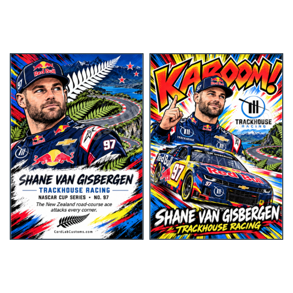 Shane Van Gisbergen Kaboom Nascar - Custom Fan Made Card front and back