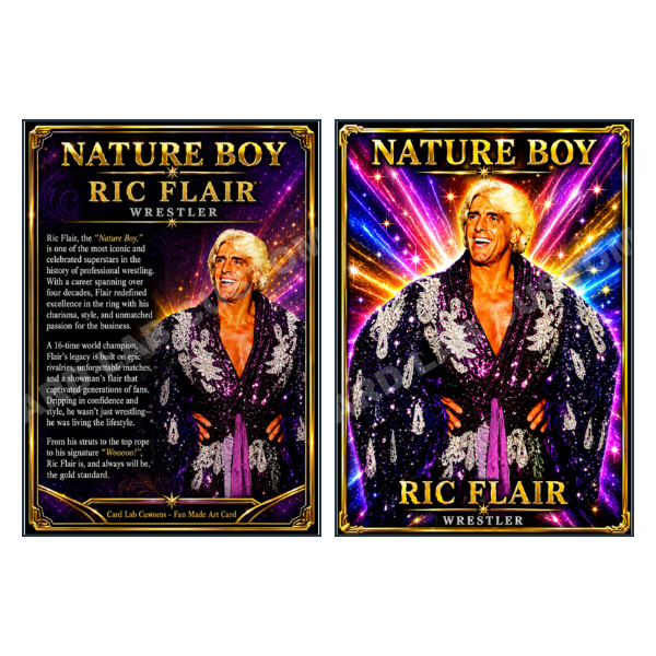 Ric Flair Nature Boy - Custom Fan Made Card front and back