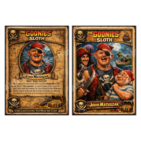 John Matuszak as The Sloth The Goonies - Custom Fan Made Card front and back