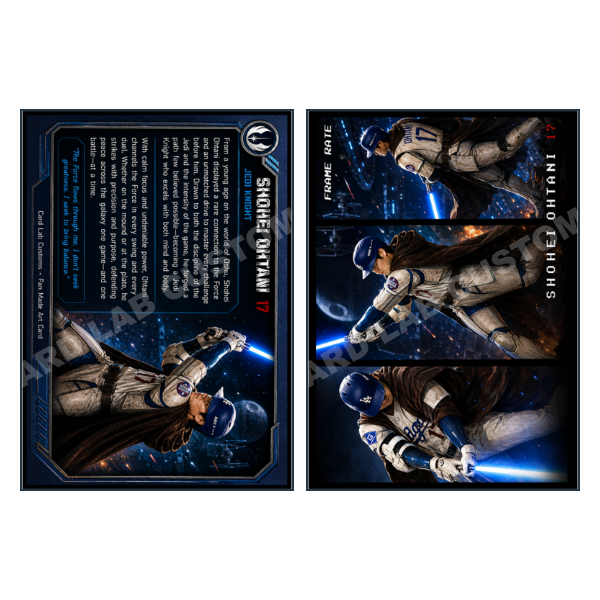 Shohei Ohtani Star Wars Los Angeles Dodgers - Custom Fan Made Card front and back