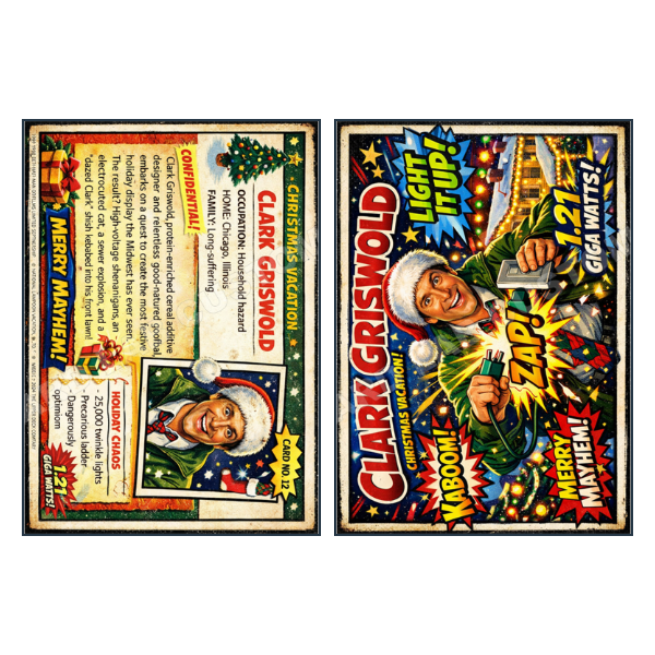 Chevy Chase as Clark Griswold in Christmas Vacation - Custom Fan Made Card front and back