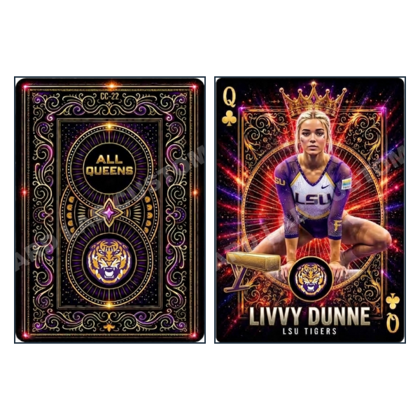 Livvy Dunne LSU Gymnastics All Queens - Custom Fan Made Card front and back