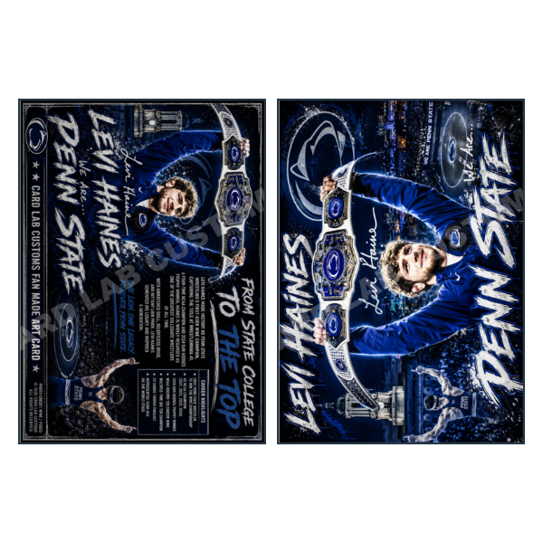 Levi Haines Penn State Signature Series facsimilie - Custom Fan Made Card front and back