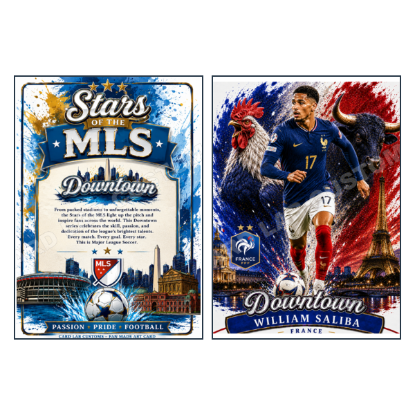 William Saliba Downtown France - Custom Fan Made Card front and back