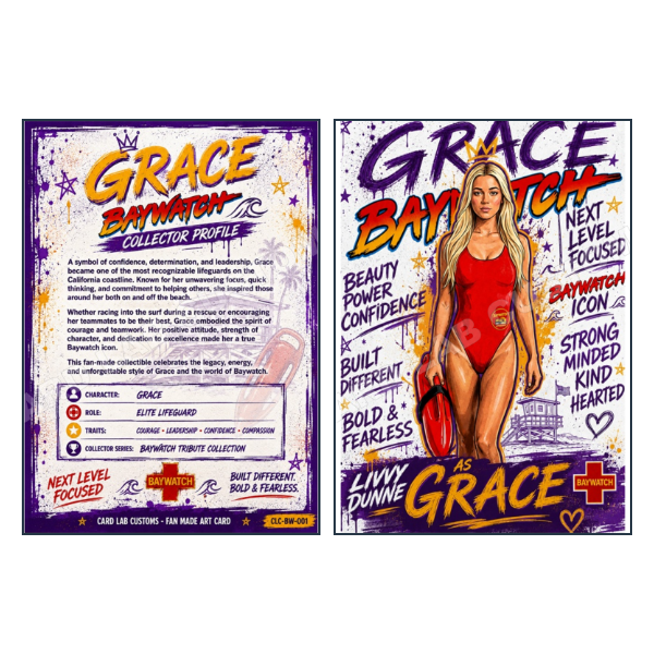 Livvy Dunne Crown Baywatch - Custom Fan Made Card front and back
