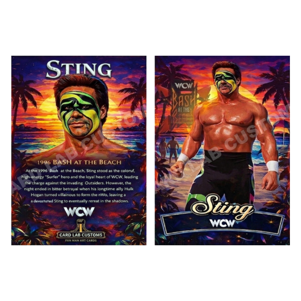 Sting Bash at the Beach WCW - Custom Fan Made Card front and back