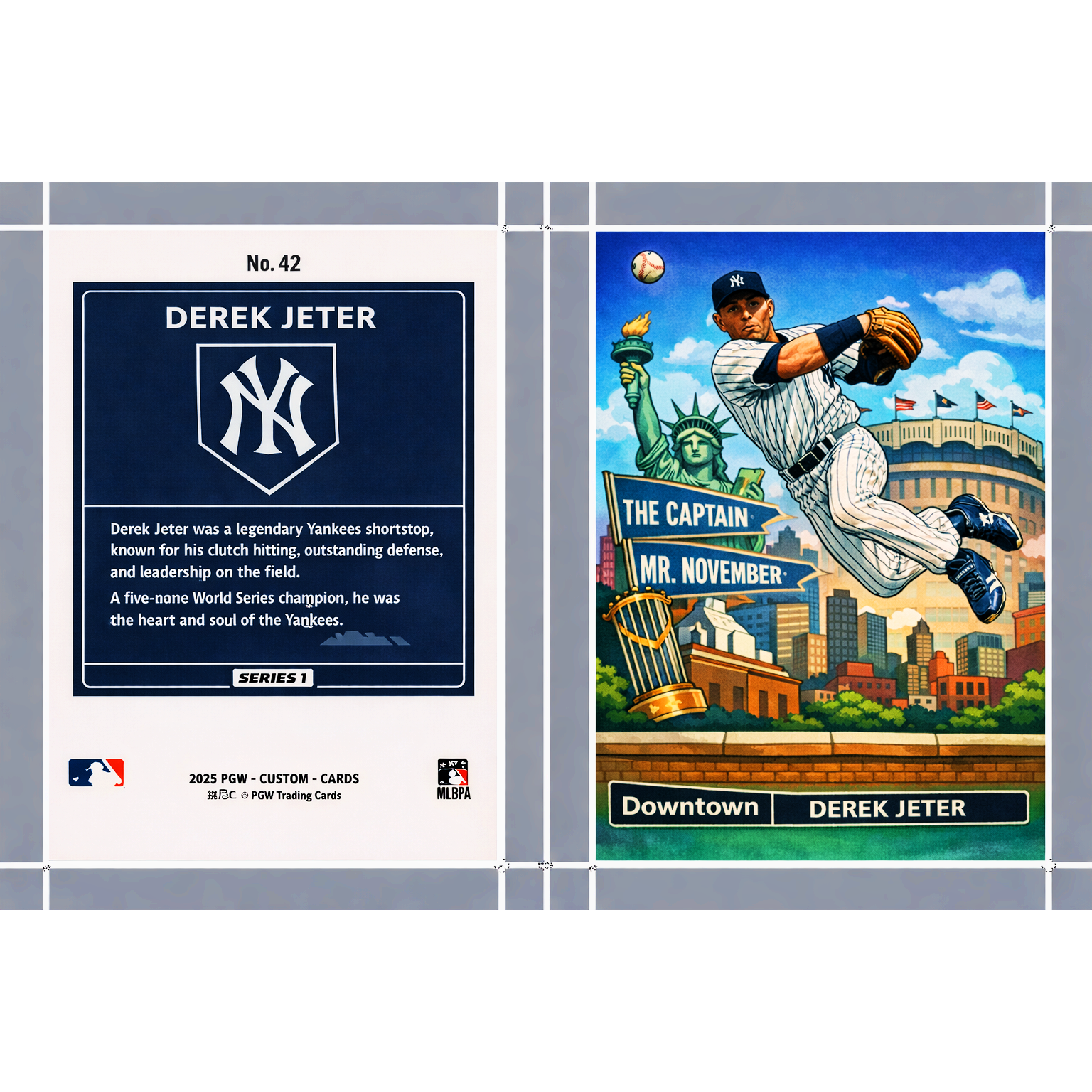 Derek Jeter Downtown New York Yankees Jump Throw