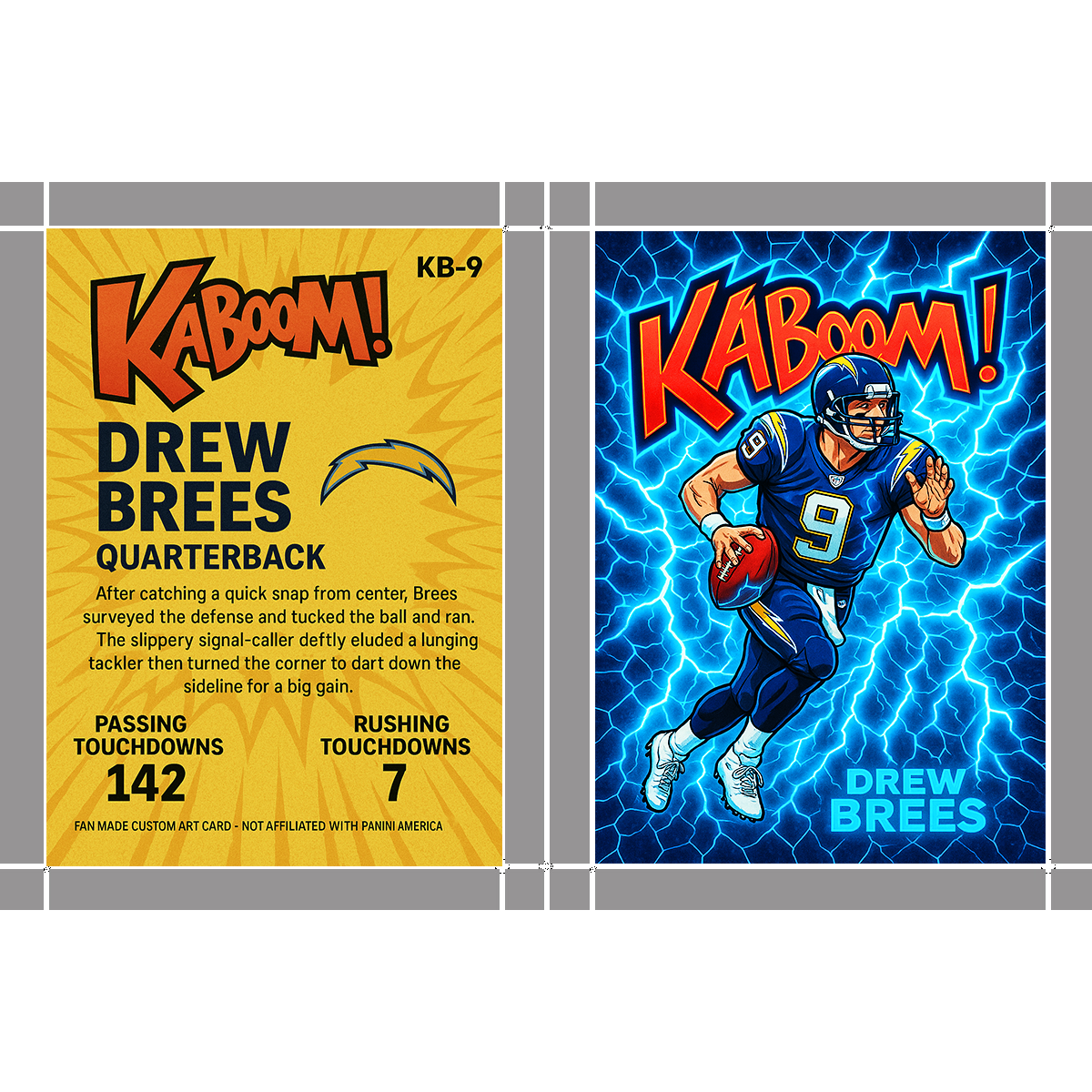 Drew Brees Kaboom Chargers Cracked Ice