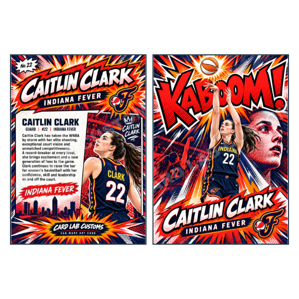 Caitlin Clark Kaboom Indiana Fever - Custom Fan Made Card front and back