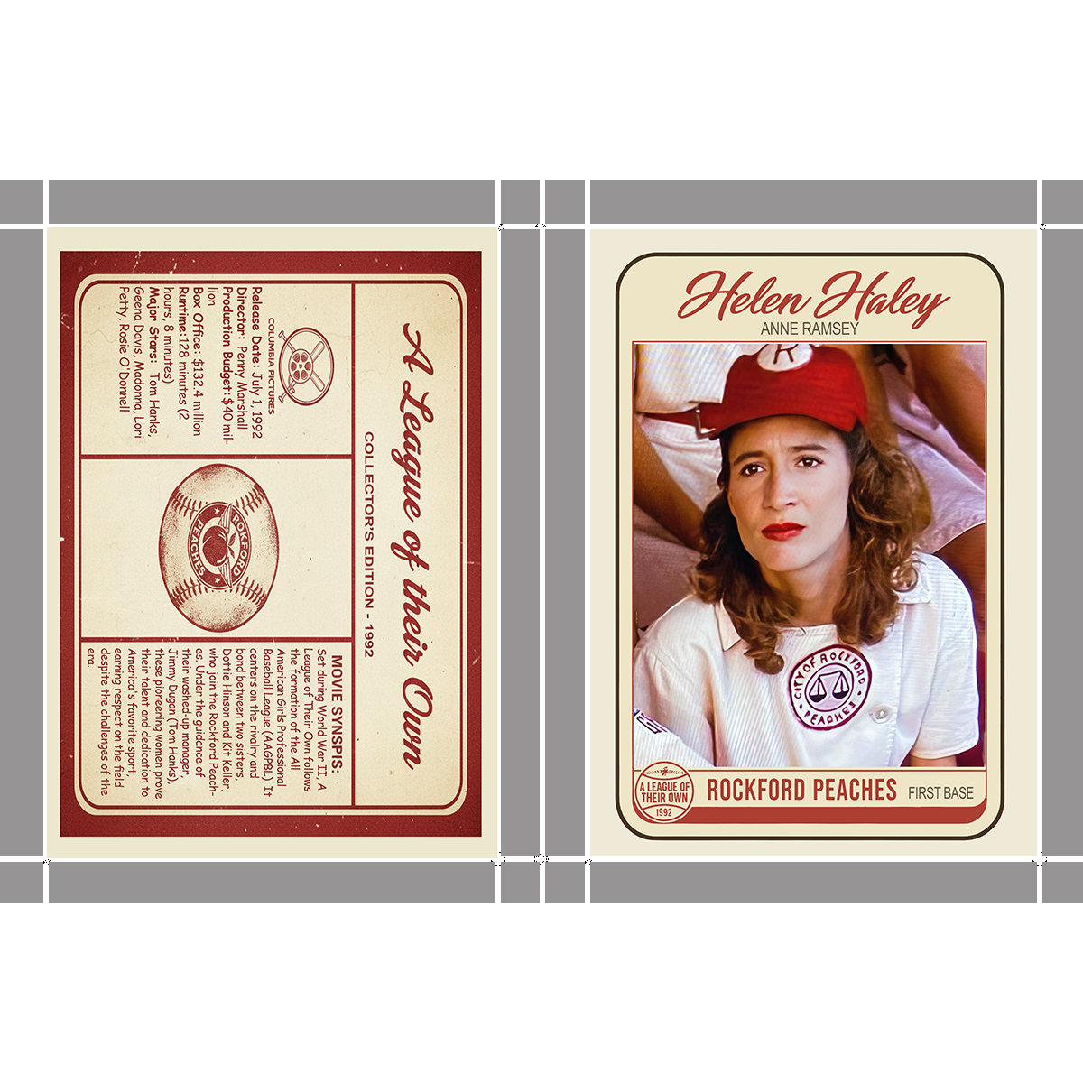 Anne Ramsey as Helen Haley A League of Their Own Custom Fan Made Art Cards