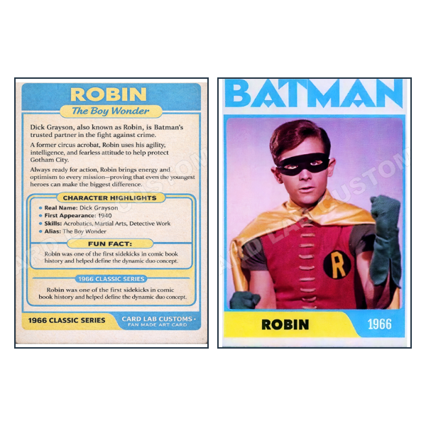 Batman - Robin - Custom Fan Made Card front and back