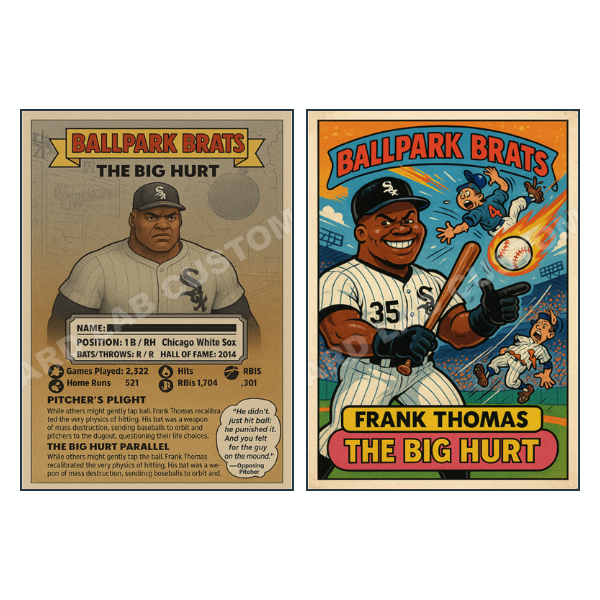 The Big Hurt - Frank Thomas Chicago White Sox - Custom Fan Made Card front and back