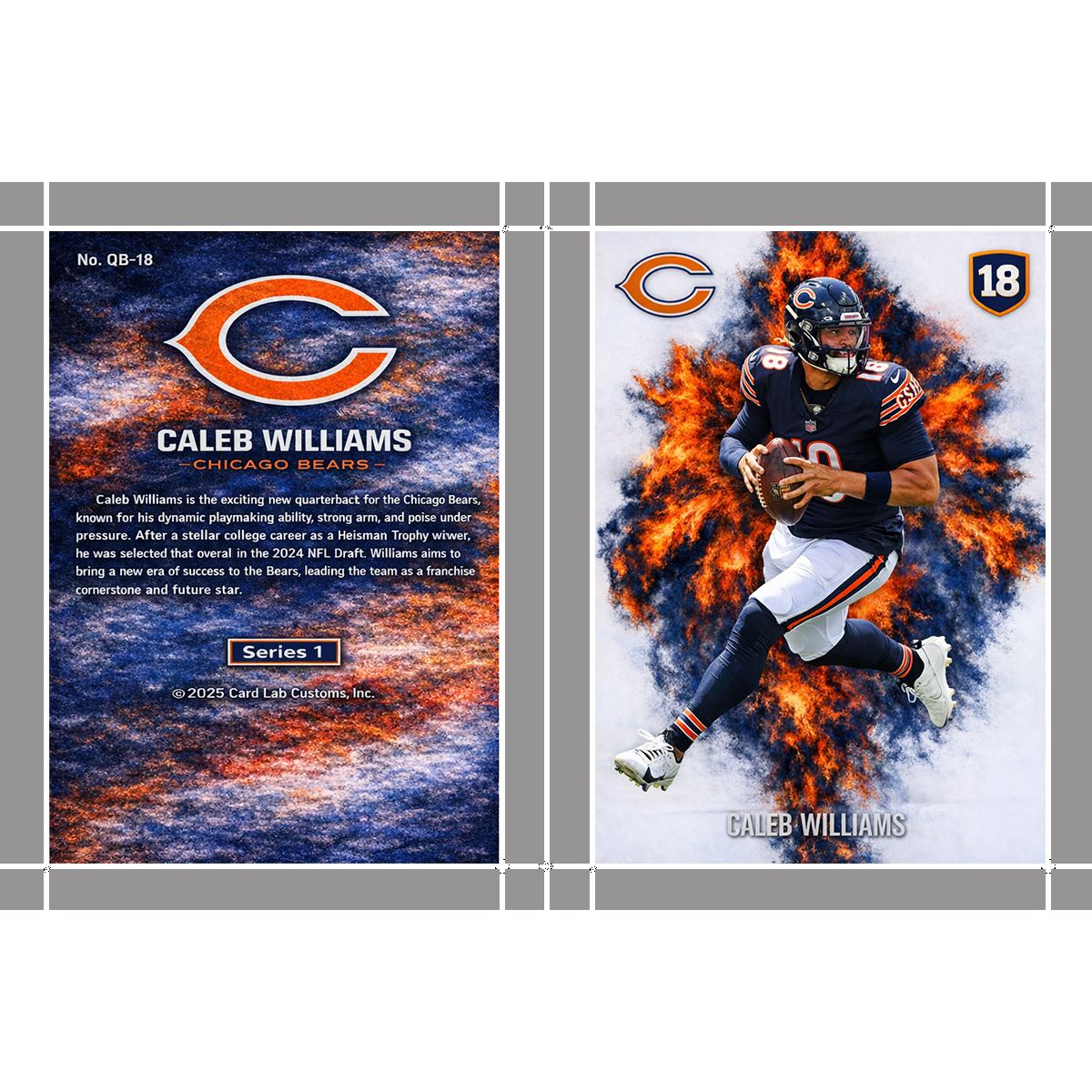 Caleb Williams Color Blast Chicago Bears 1