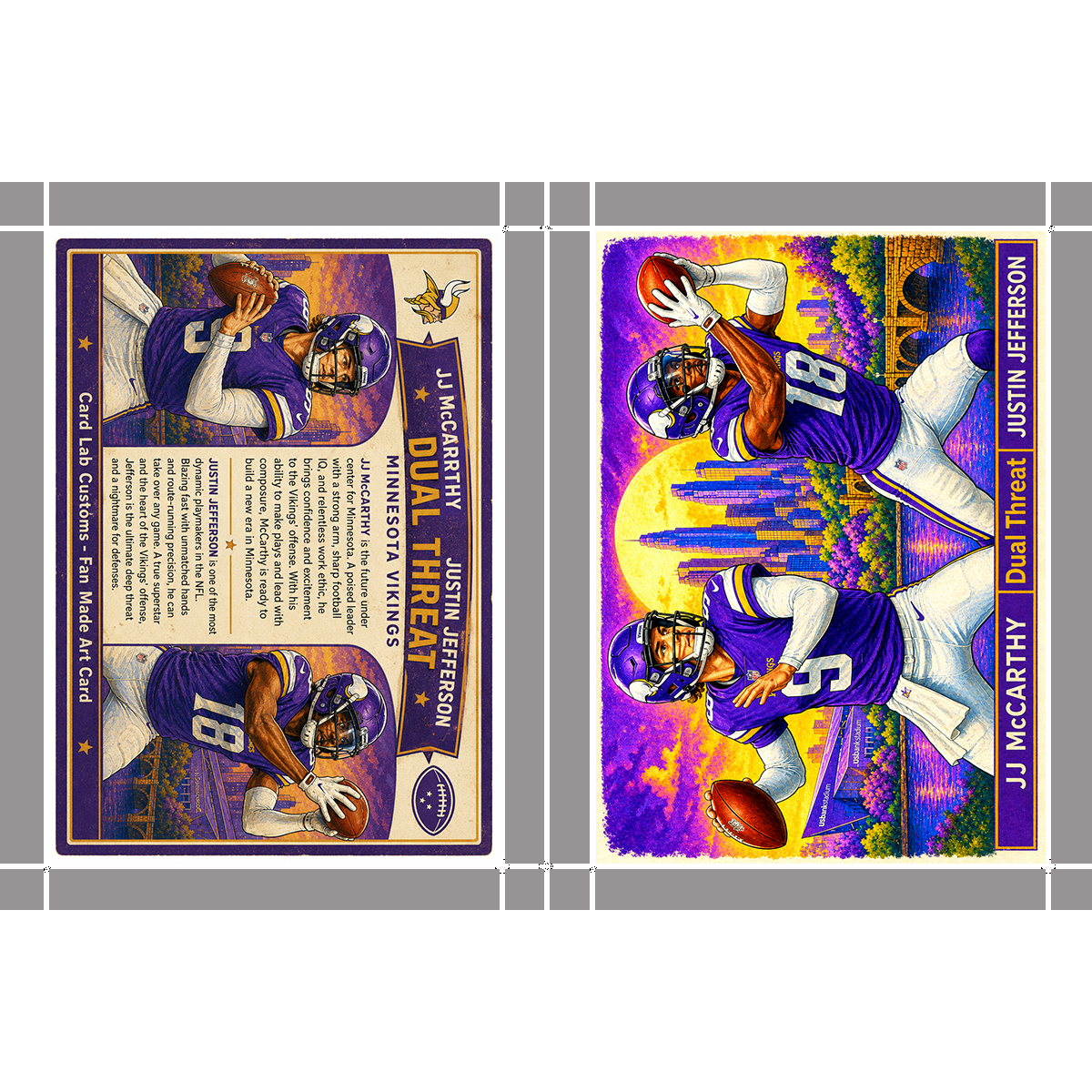 JJ McCarthy & Justin Jefferson Dual Downtown Minnesota Vikings