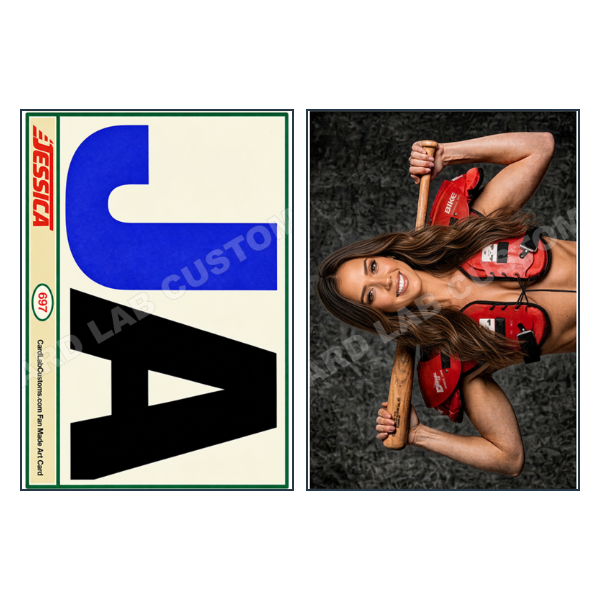 Jessica Alba Bo Knows color - Custom Fan Made Card front and back