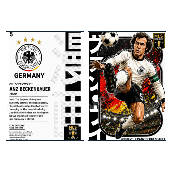 Franz Beckenbauer Manga 2026 MLS World Cup Germany - Custom Fan Made Card front and back