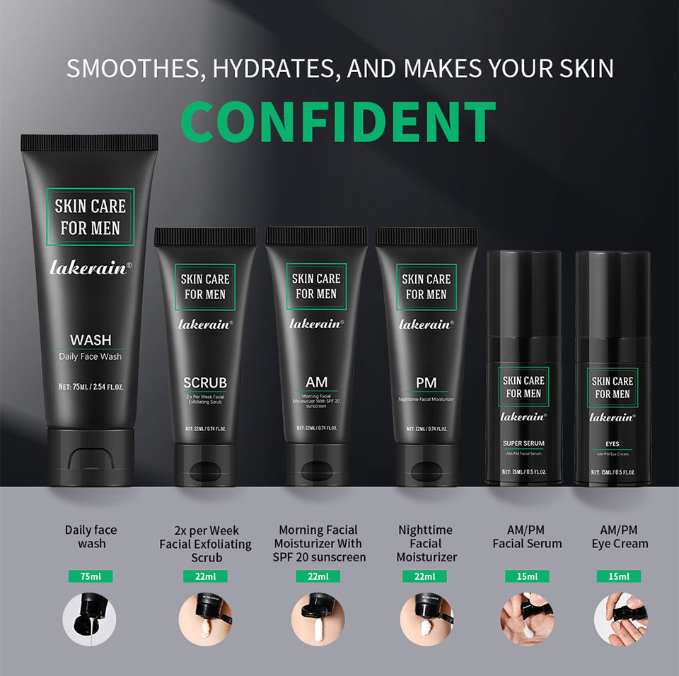 Thumbnail: 3-in-1 Men's Skincare Set - Wash, Cream, Eye