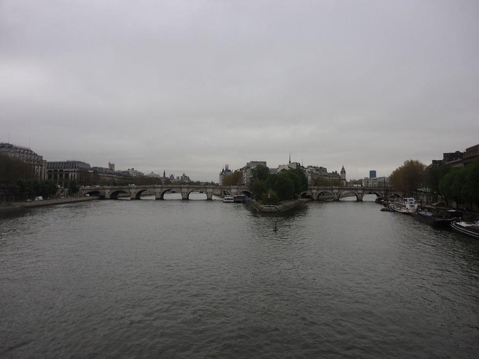 The Seine splits in two to create a small island