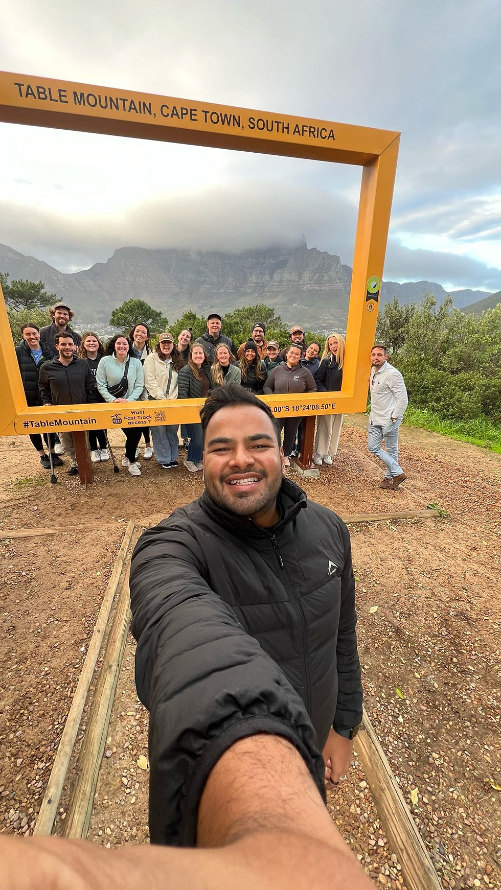 Group shot on Signal Hill with Table Mountain as the backdrop