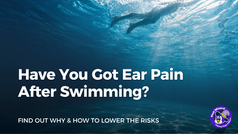 Swimmer's ear and ear pain after swimming, underwater view of a pool