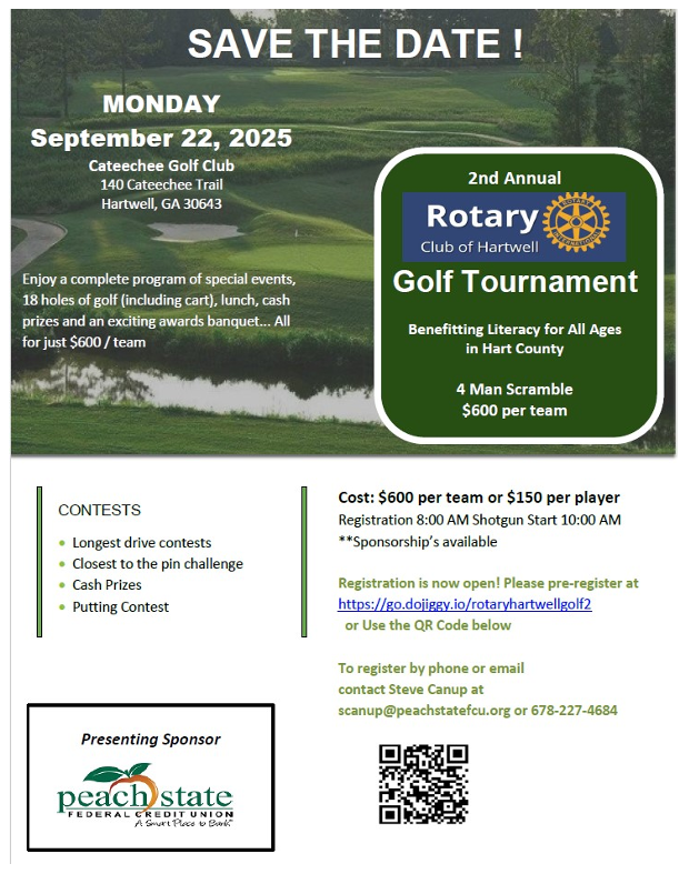 Rotary Club of Hartwell Golf Tournament