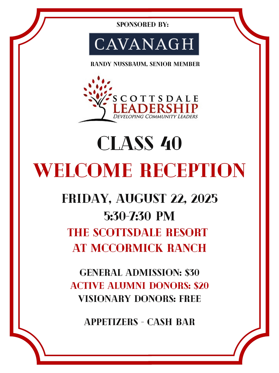 Class 40 Welcome Reception