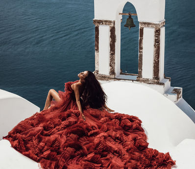 santorini flying marsala dress
