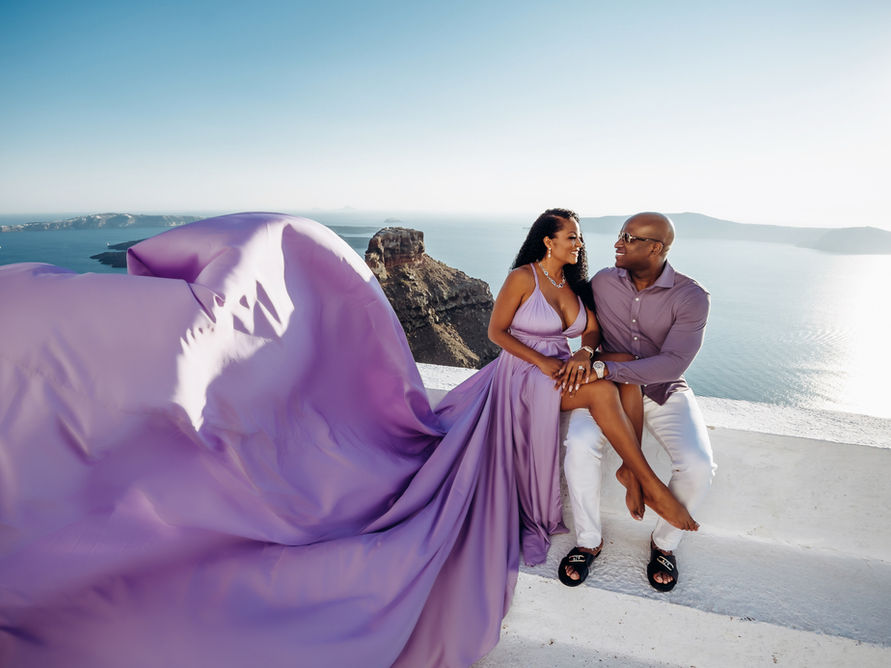 santorini dress photoshoot