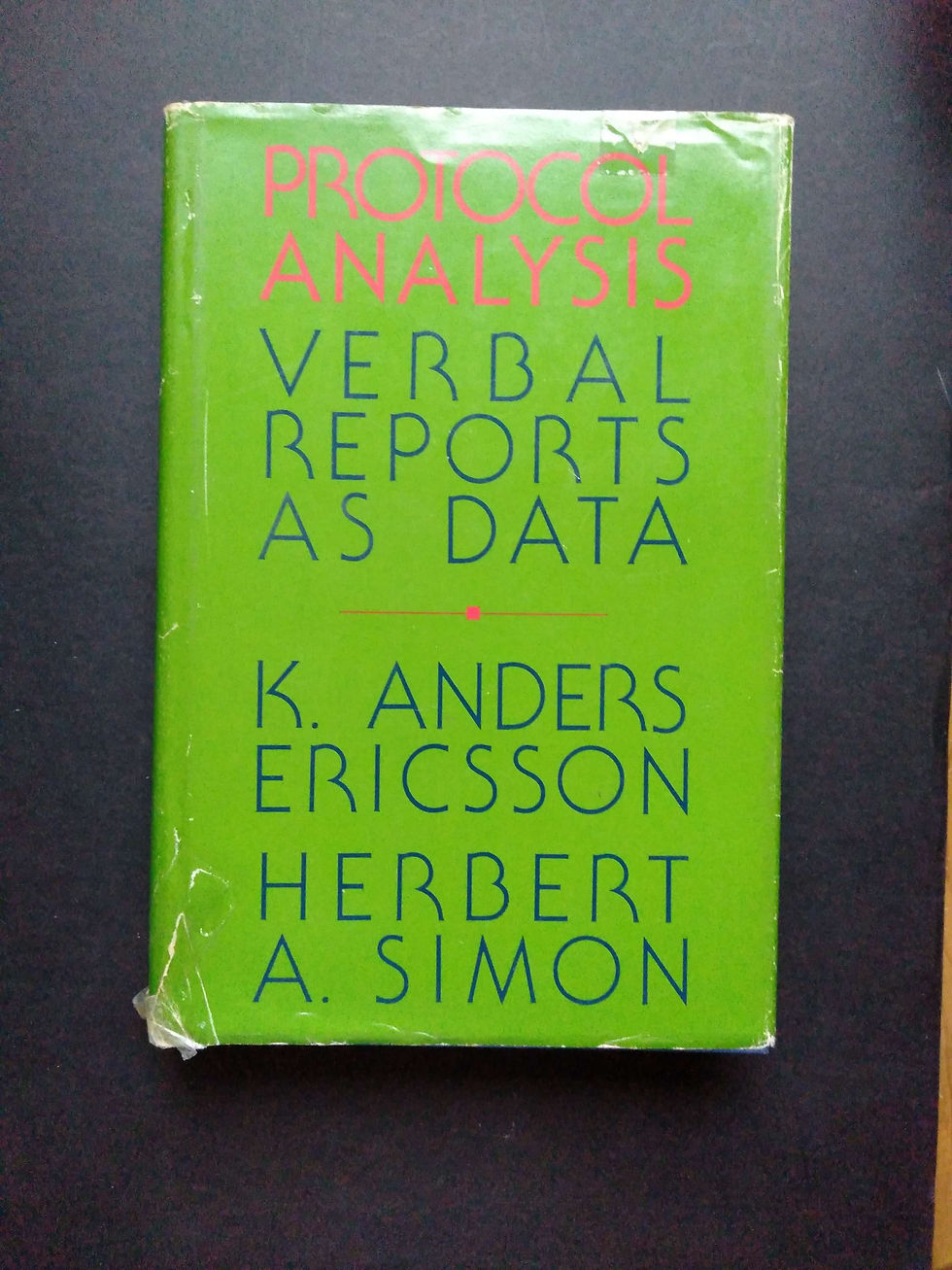 rotocol analysis, verbal reports as data, 1984, livre