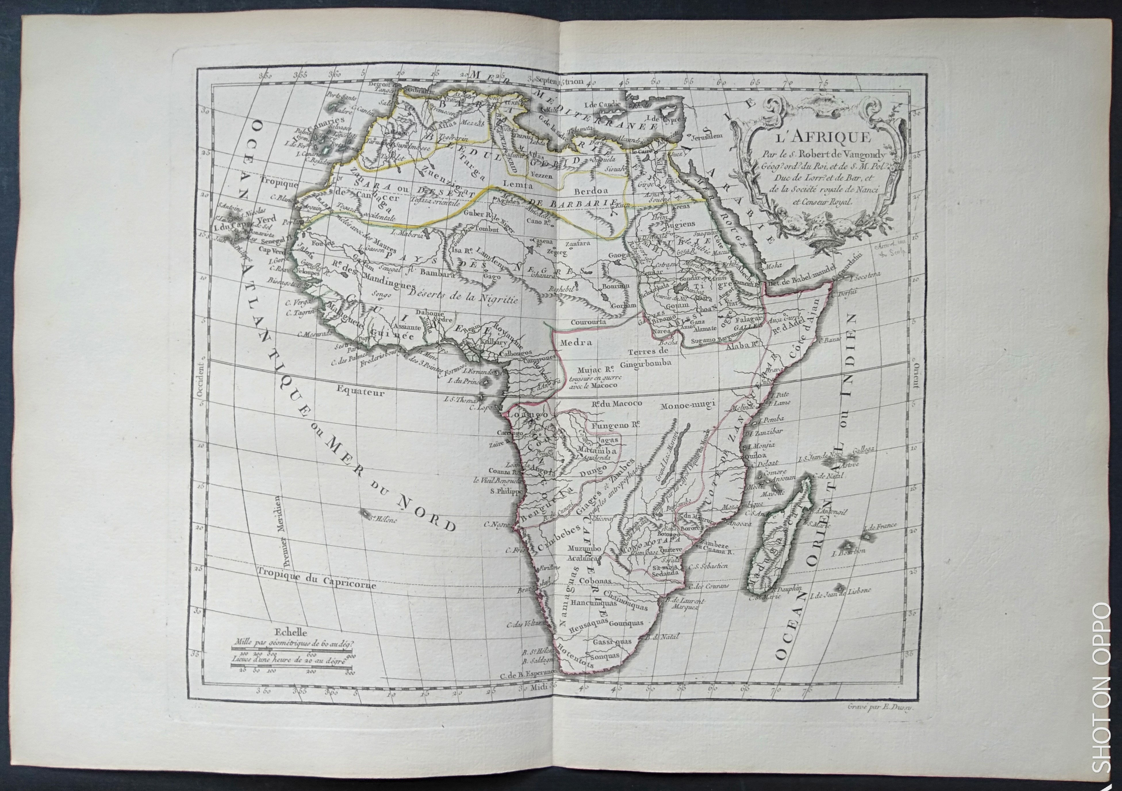 L'AFRIQUE, Robert de Vaugondy, Dussy, carte ancienne