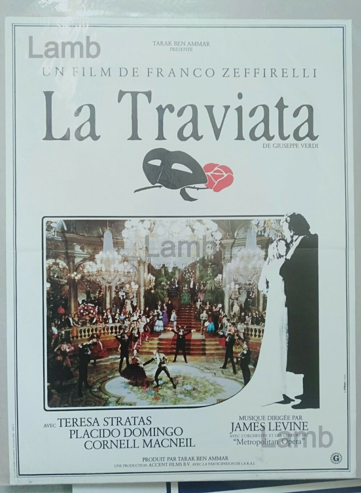 LA TRAVIATA - FRANCO ZEFFIRELLI -AFFICHE CINEMA ORIGINALE 1983 - 53x40 cm