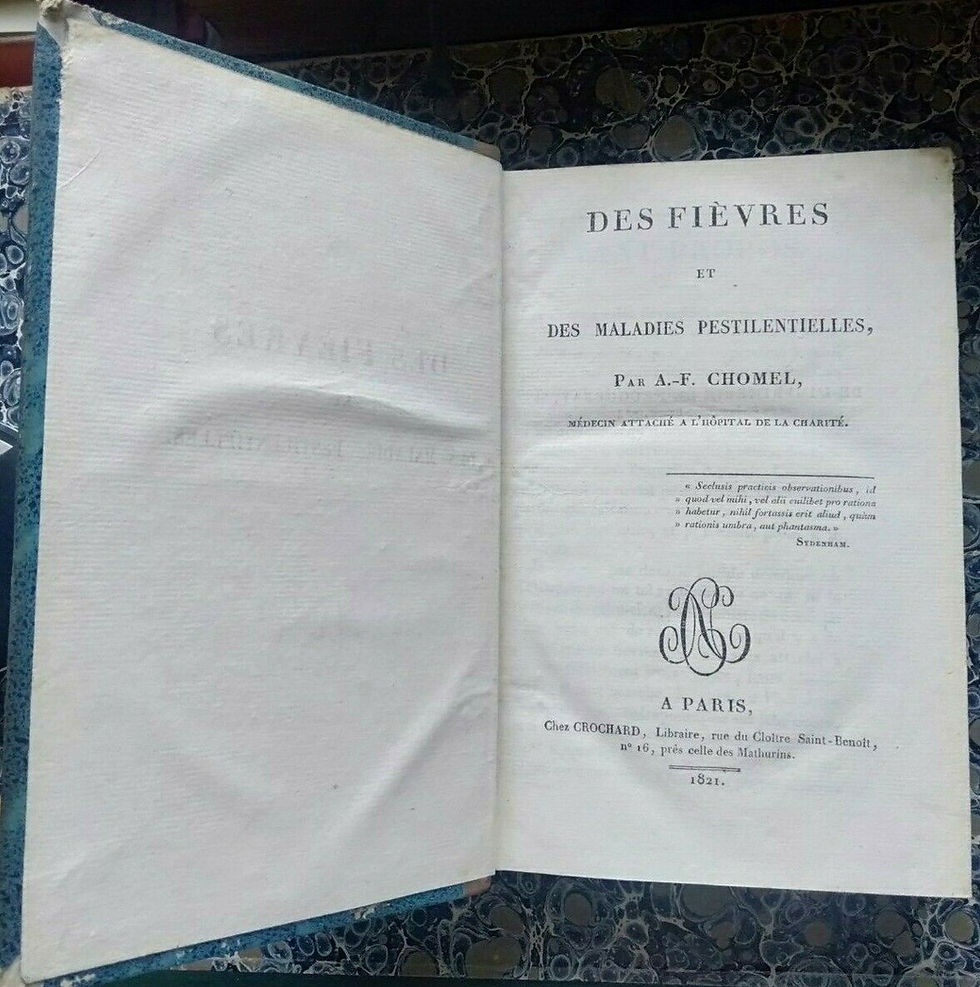 Miniature : CHOMEL Des Fièvres et des Maladies Pestilentielles CHROCHARD 1821 MEDECINE