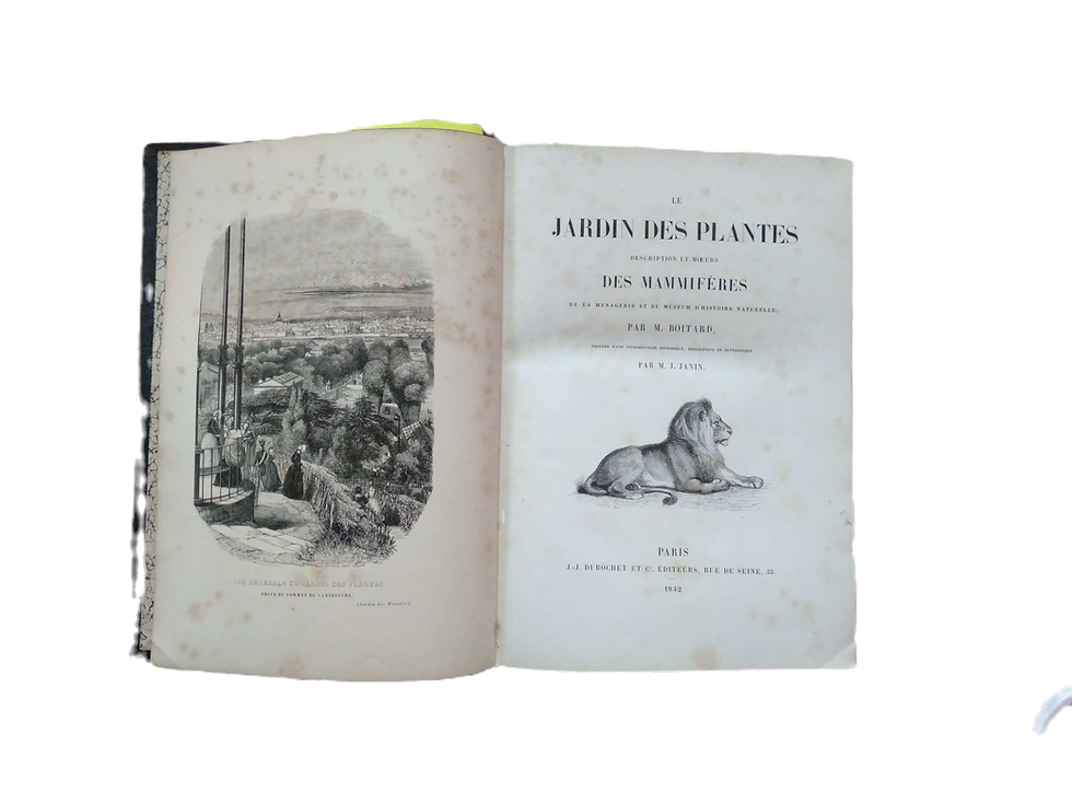 Miniature : Le Jardin des Plantes, BOITARD, JANIN, Buffon, Cuvier, Traviès, 1842, livre