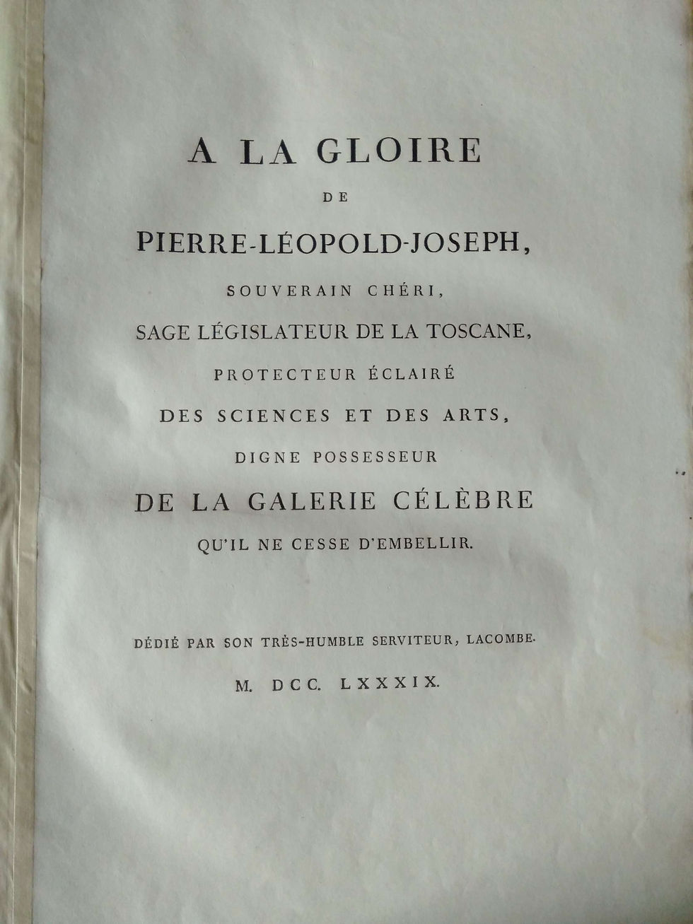 GALERIE DE FLORENCE ET DU PALAIS PITTI, Tableaux, Statues, bas-reliefs et Camées. WICAR M. MONGEZ