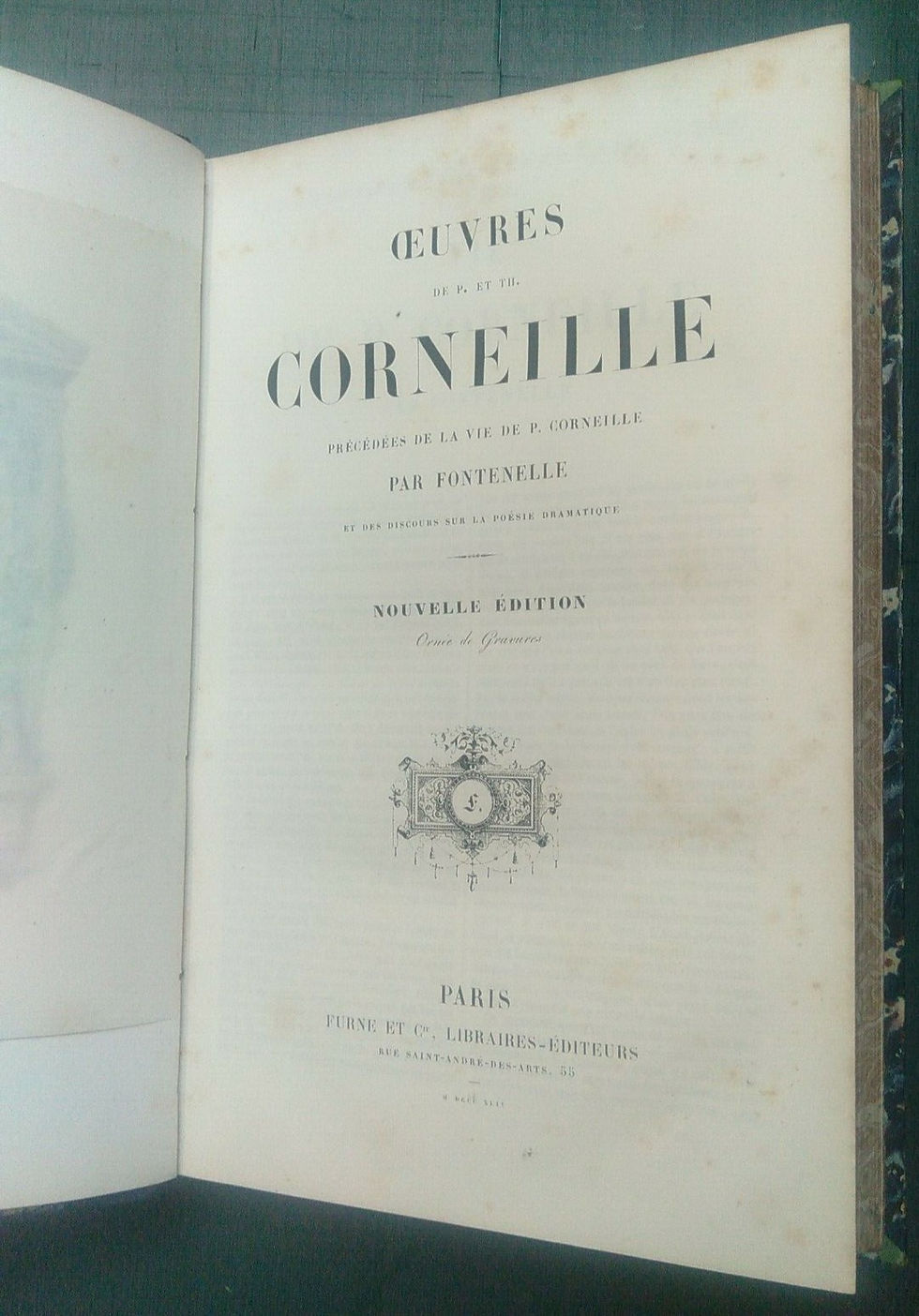 Miniature : FONTENELLE - Œuvres De CORNEILLE - Poésie Dramatique - Furne 1844