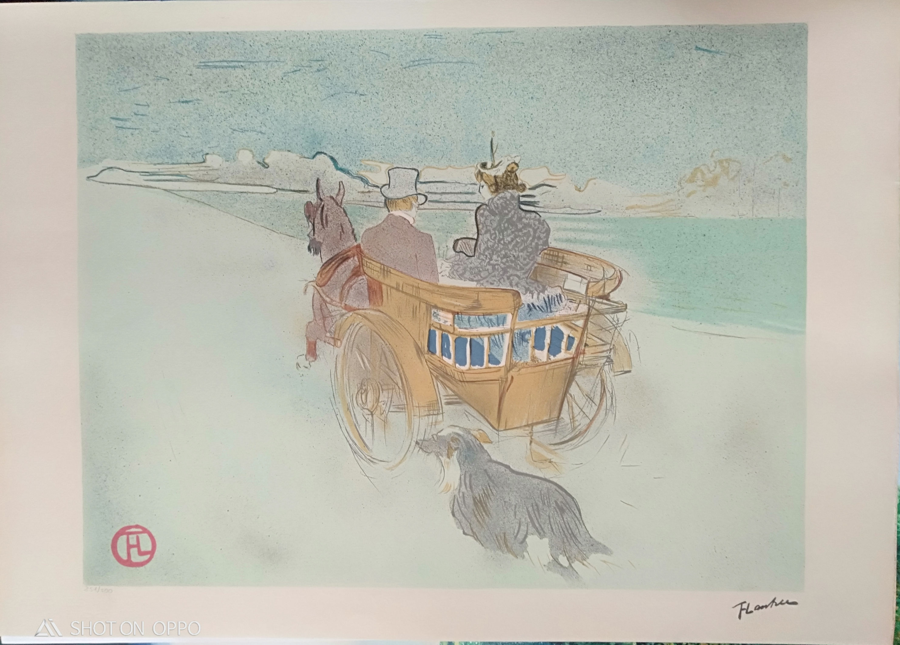 La Charrette, Henri de TOULOUSE-LAUTREC, Lithographie 251/500