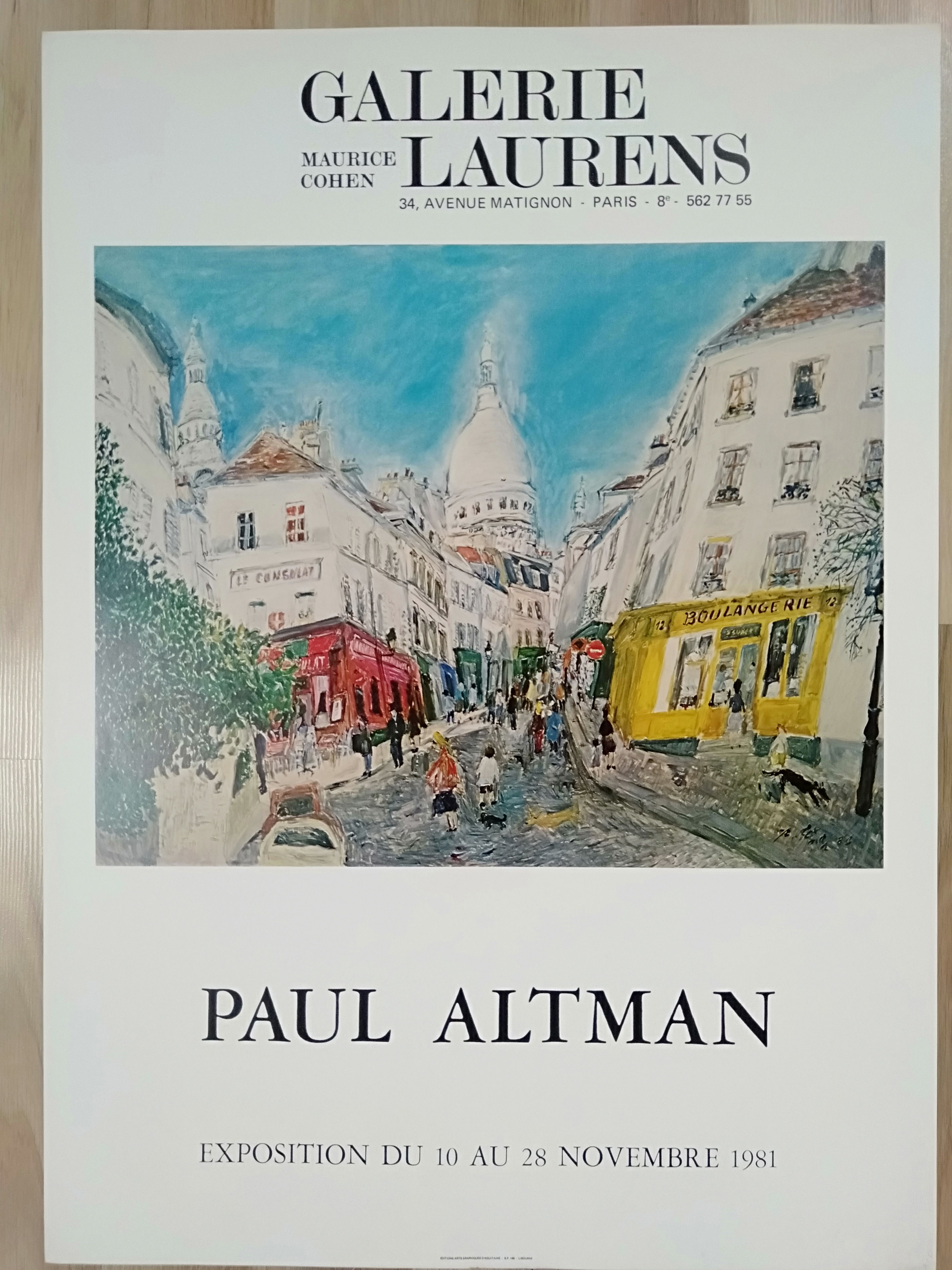 PAUL ALTMAN - GALERIE LAURENS - Affiche de galerie originale offset 1981