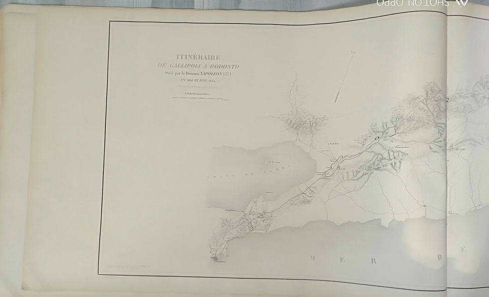 Miniature : Itinéraire de Gallipoli à RODOSTO, Guerre d'Orient, 1854, Napoléon III.