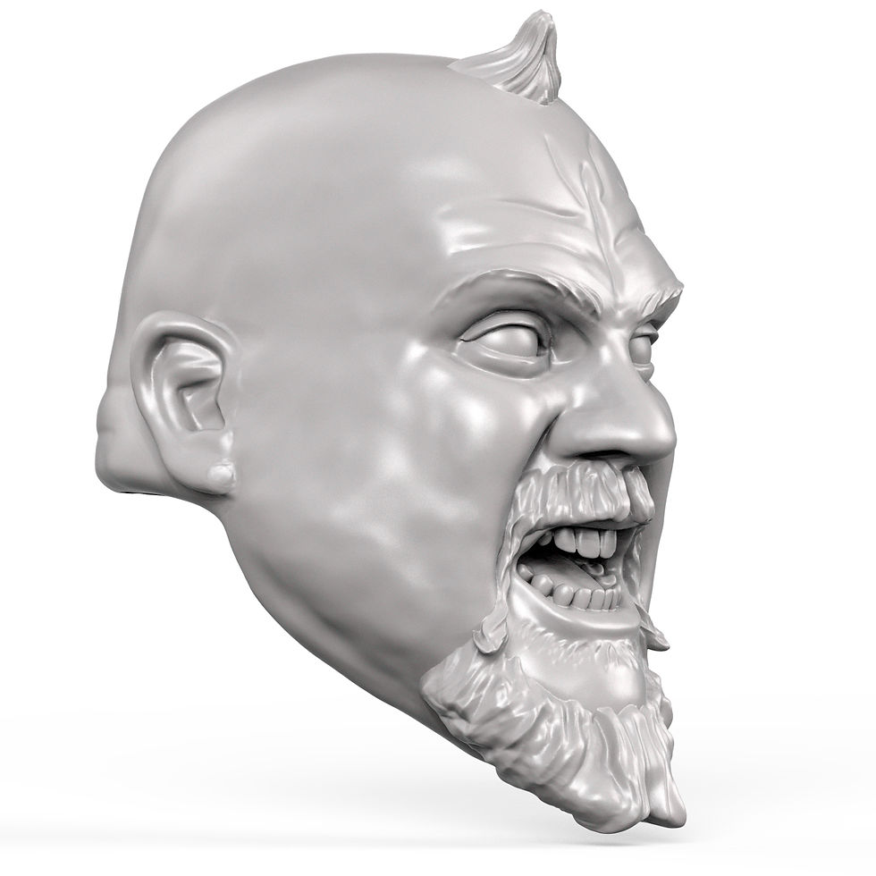 Thumbnail: Mongolian Mauler 3D printed action figure head