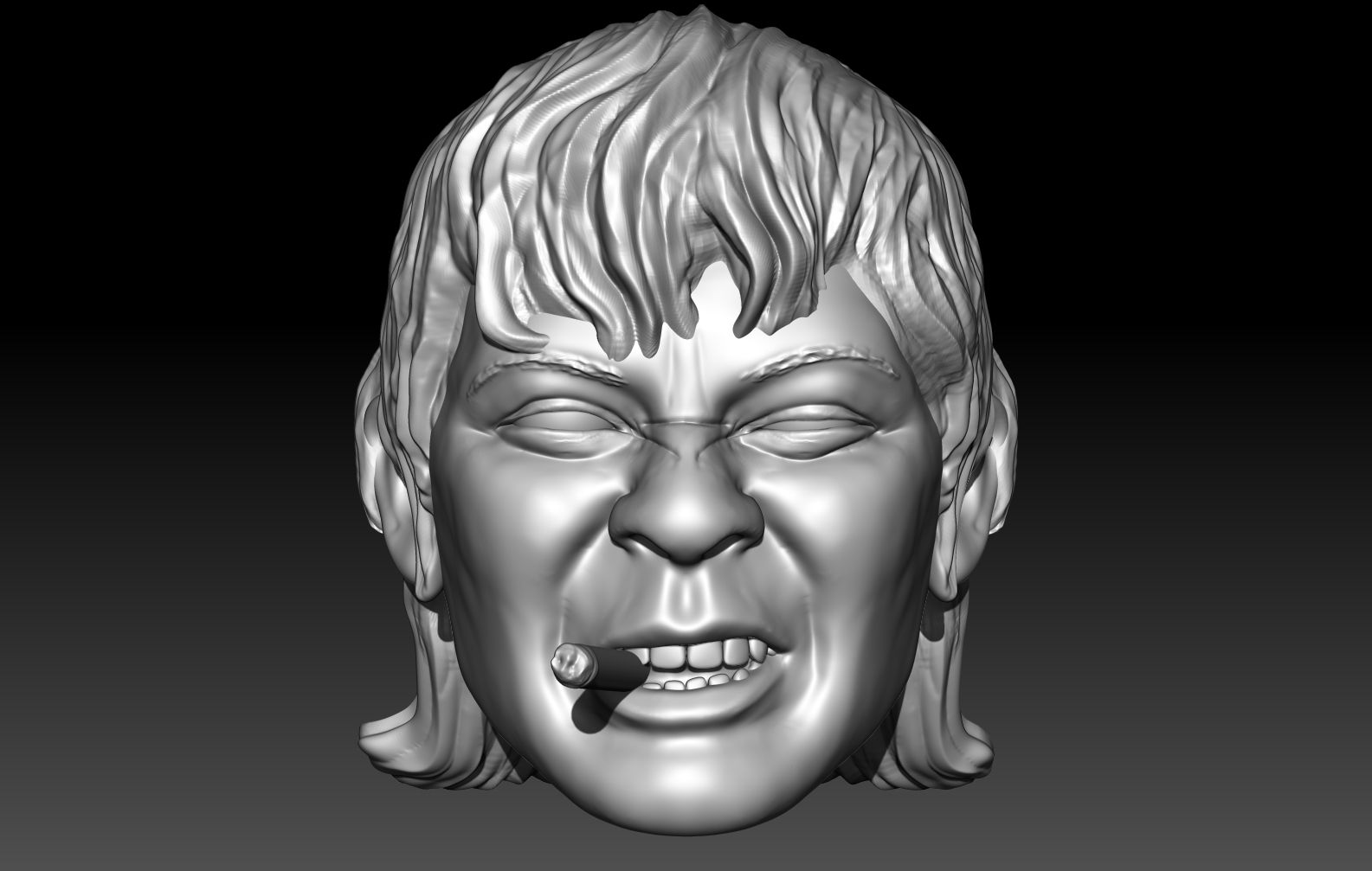 Atsushi Onita with cigarette 3D printed action figure head