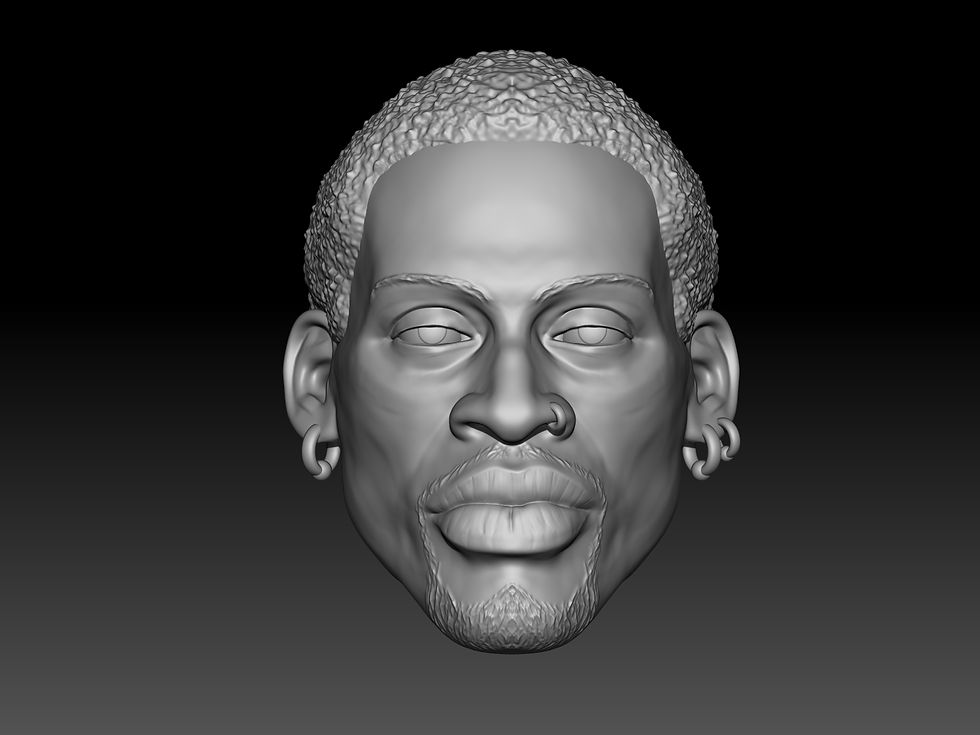 Dennis Rodman the Wyrm 3D printed action figure head