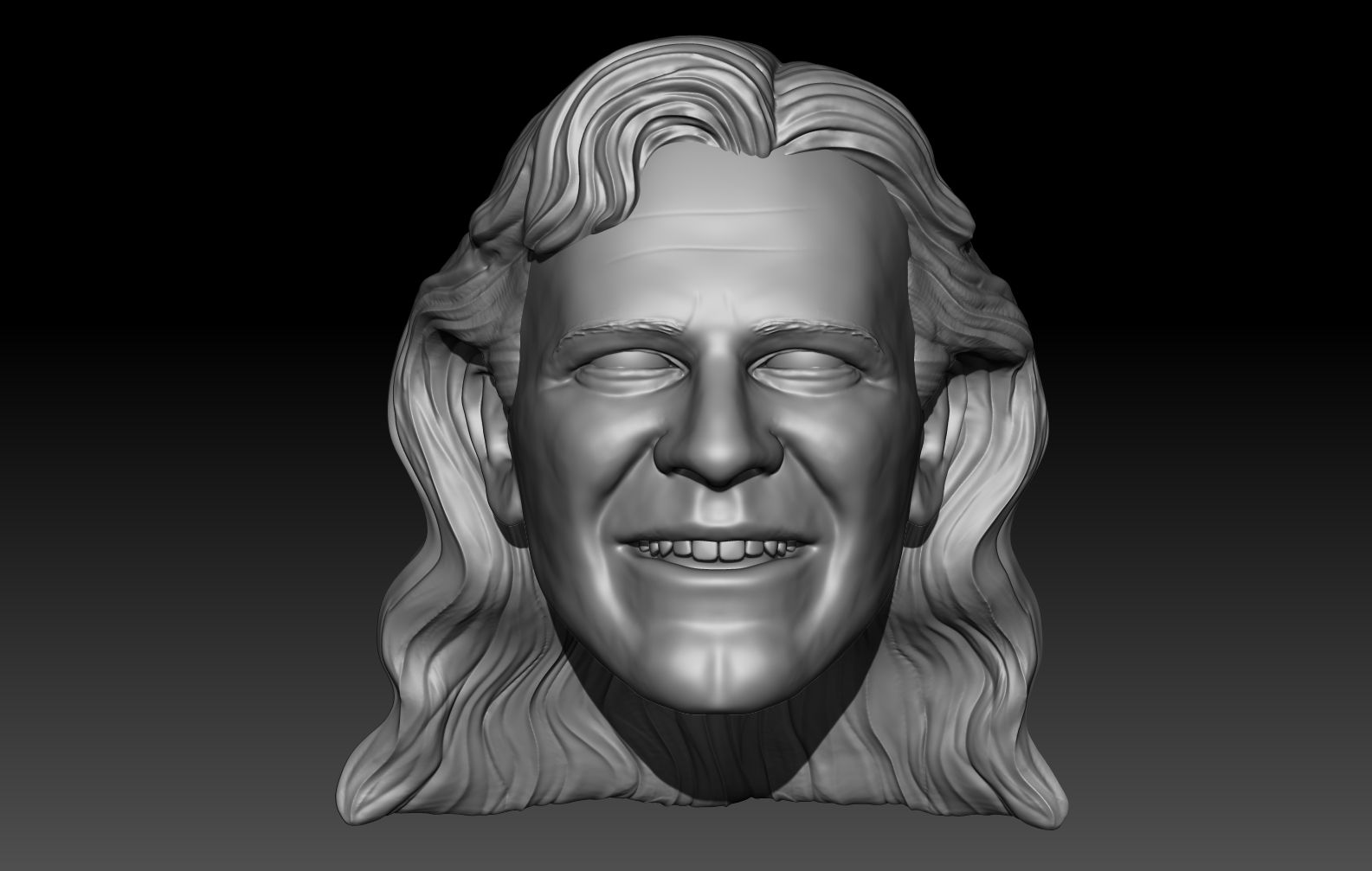 Jeff J face 2 hair 1 3D printed action figure head